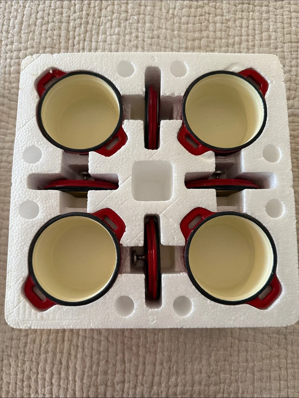 Red 8-Piece Cast Iron Cocotte Set